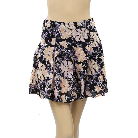 Free People End Of The Island Godet Mini Skirt Floral Printed Pull-on XS 255250 - Picture 4 of 8